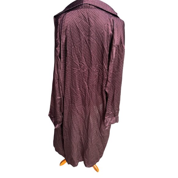 Perry Ellis Portfolio Burgundy & White Polka Dot Silk Robe L/XL - Picture 6 of 6